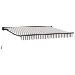 vidaXL Manual Retractable Awning Light Grey and White 3.5 x 2 m