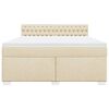 vidaXL Box Spring Bed with Mattress Cream 180x200 cm Fabric