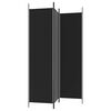 vidaXL 3-Panel Room Divider Black 150x200 cm Fabric