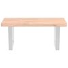 vidaXL Basin Shelf Wall Mounted Steel and Solid Wood Beech