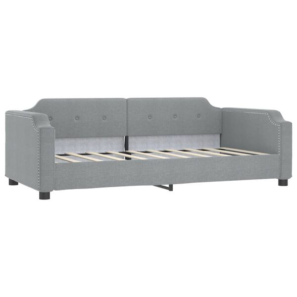 vidaXL Day Bed without Mattress Light Grey 90x190 cm Single Fabric