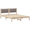 vidaXL Bed Frame with Upholstered Headboard Taupe 150 x 200 cm