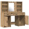 vidaXL Dressing Table Set with Shelf 3 pcs Artisan Oak Engineered Wood
