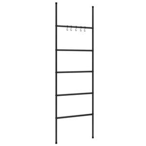 vidaXL Towel Rack | Black | Iron | Hooks | Towel Rack | Rectangular | Modern