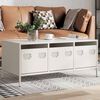 vidaXL Coffee Table White 101.5x50x43.5 cm Cold-rolled Steel