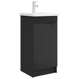 vidaXL Bathroom Vanity with Sink Black 42 x 40 x 84.5 cm