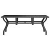 vidaXL Garden Table Grey and Black 180x80x70 cm Steel and Glass