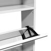 vidaXL Shoe Cabinet with Mirror 4-Layer High Gloss White 63x17x134 cm