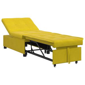 vidaXL Sofa Bed Yellow 67 x 194 x 38 cm Velvet