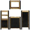 vidaXL Bathroom Furniture Set with Door 4 pcs Brown Solid Mango Wood