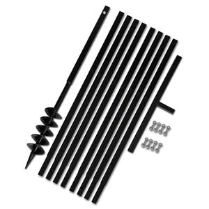 Ground Drill with Handle 100 mm with Extension Tube 9 m Steel