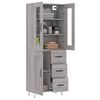 vidaXL Highboard Grey Sonoma 69.5x34x180 cm Engineered Wood