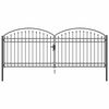 vidaXL Fence gate with Lock Grey 400 x 150 cm Steel