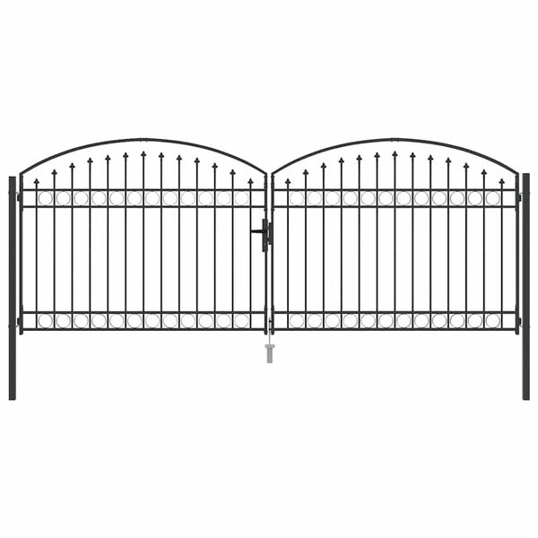 vidaXL Fence gate with Lock Grey 400 x 150 cm Steel