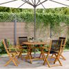 vidaXL 5 Piece Garden Dining Set Black Polypropylene and Solid Wood