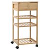 vidaXL Kitchen Trolley with Wheels Natural 37 x 36 x 80 cm Bamboo