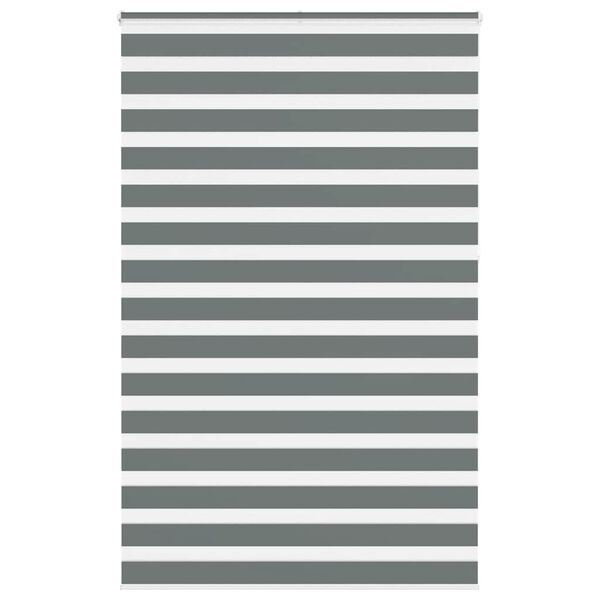 vidaXL Zebra Blind Dark Grey 140x230 cm Fabric Width 135.9 cm Polyester