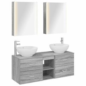 vidaXL Bathroom Furniture Set 5 pcs Grey Sonoma