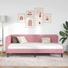 vidaXL Corner Bed Frame with Headboard Pink 90 x 200 cm Velvet