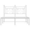 vidaXL Metal Bed Frame without Mattress with Headboard White 120x200cm