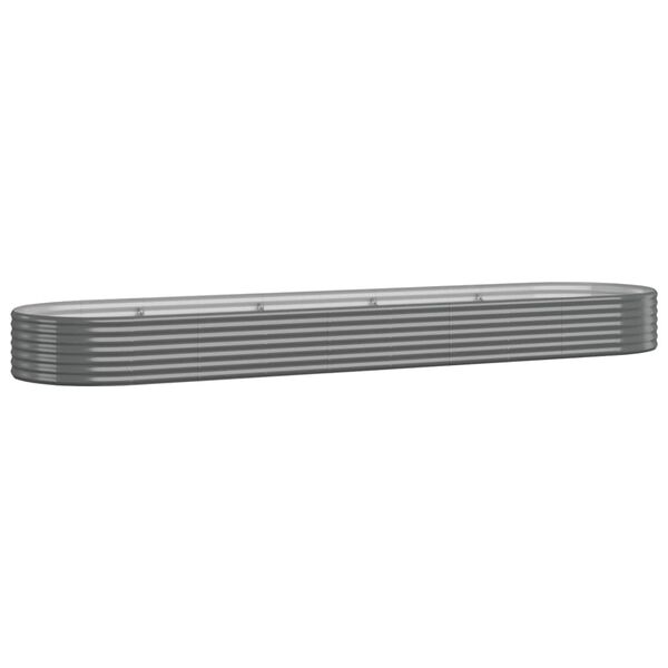 vidaXL Garden Raised Bed Galvanised Steel 396x100x36 cm Grey