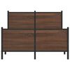 vidaXL Metal Bed Frame without Mattress Brown Oak 120x200 cm