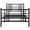 vidaXL Metal Bed Frame without Mattress with Footboard Black 90x190cm