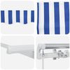 vidaXL Retractable Awning Manual Blue and White 400 x 200 cm