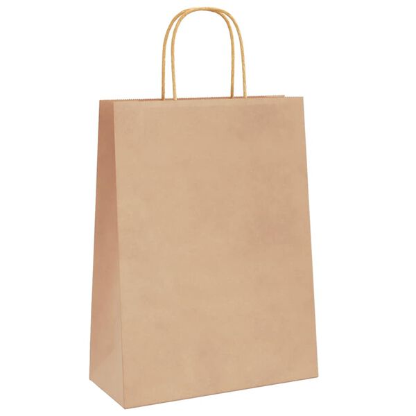 vidaXL Paper Bags 50 pcs with Handles Brown 26x12x35 cm