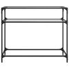 vidaXL Console Table with Transparent Glass Top 98x35x81 cm Steel