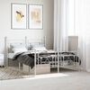 vidaXL Metal Bed Frame without Mattress with Footboard White 135x190cm