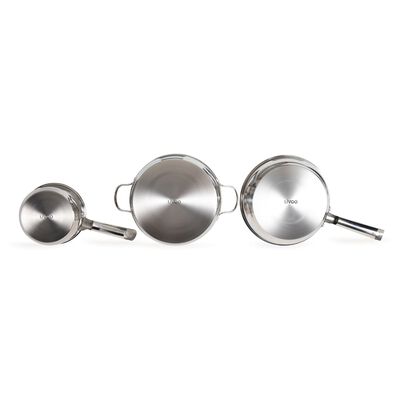 Livoo 5-Piece Cookware Set Stainless Steel Silver