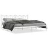 vidaXL Metal Bed Frame without Mattress with Headboard White 200x200cm