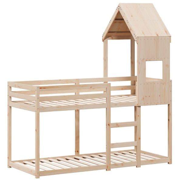 vidaXL Bunk Bed without Mattress 75x190 cm Small Single Solid Wood Pine