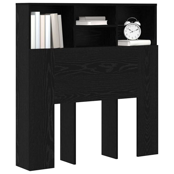 vidaXL Headboard Cabinet Black Oak 100 x 19 x 103.5 cm Engineered Wood