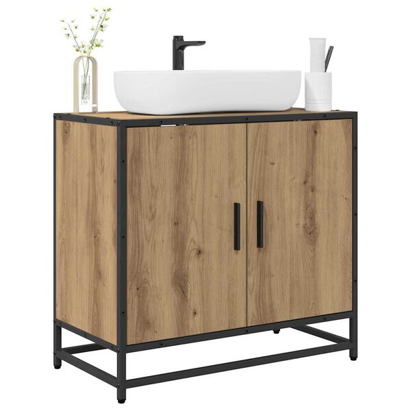 vidaXL Bathroom Sink Cabinet with Storage Artisan oak 65 x 33 x 60 cm