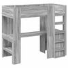 vidaXL Loft Bed Frame with Desk with Storage Grey Sonoma 98.5 x 200 cm