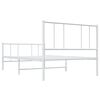vidaXL Metal Bed Frame without Mattress with Footboard White 90x200cm