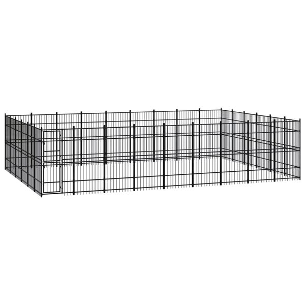 vidaXL Outdoor Dog Kennel Steel 49.77 m&sup2;