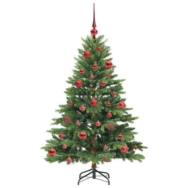 vidaXL Artificial Christmas Tree with 150 LEDs Green 150 cm PE and PVC