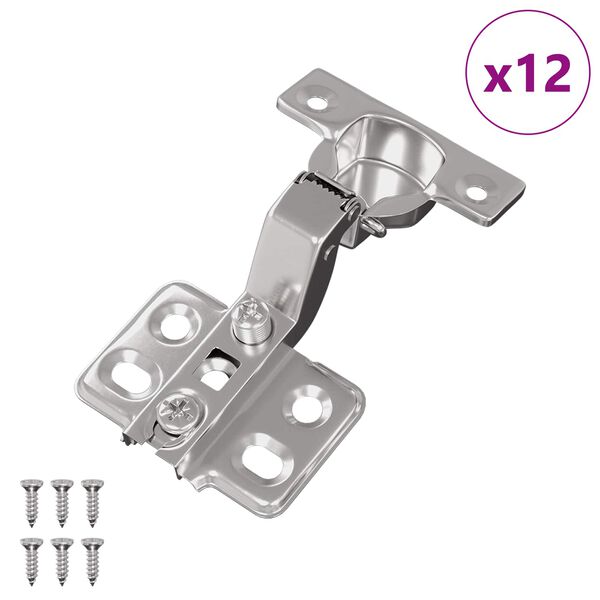 vidaXL Hinge 12 pcs Nickel 26 mm Iron