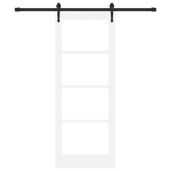 vidaXL Sliding Door White 78 x 202 cm Solid Pine Wood and Glass