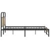vidaXL Metal Bed Frame without Mattress Smoked Oak 160x200 cm