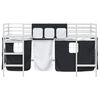 vidaXL Kids'Loft Bed Frame with Curtains White and Black 107 x 201 cm