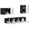 vidaXL TV Wall Cabinet Set Wall-mounted 4 pcs Black Engineered Wood