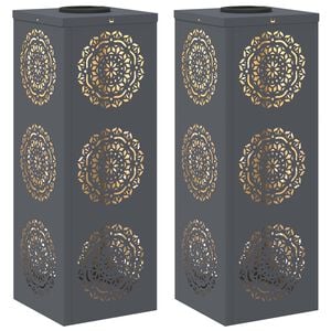 vidaXL Solar LED Pathway Light 2 pcs Anthracite Cold Rolled Steel