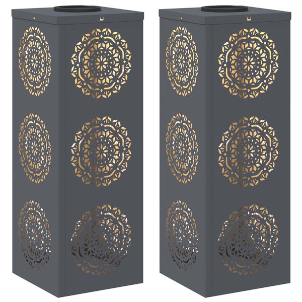 vidaXL Solar LED Pathway Light 2 pcs Anthracite Cold Rolled Steel