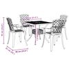 vidaXL 5 Piece Garden Dining Set White Cast Aluminium