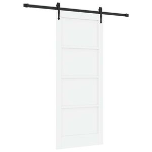 vidaXL Sliding Door ORKDAL 83 x 202 cm Solid Pine Wood White and Black