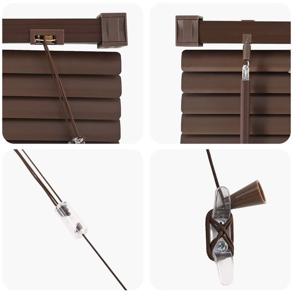 vidaXL Venetian Blind Manual Dark Brown with Pattern 150 x 150 cm PVC